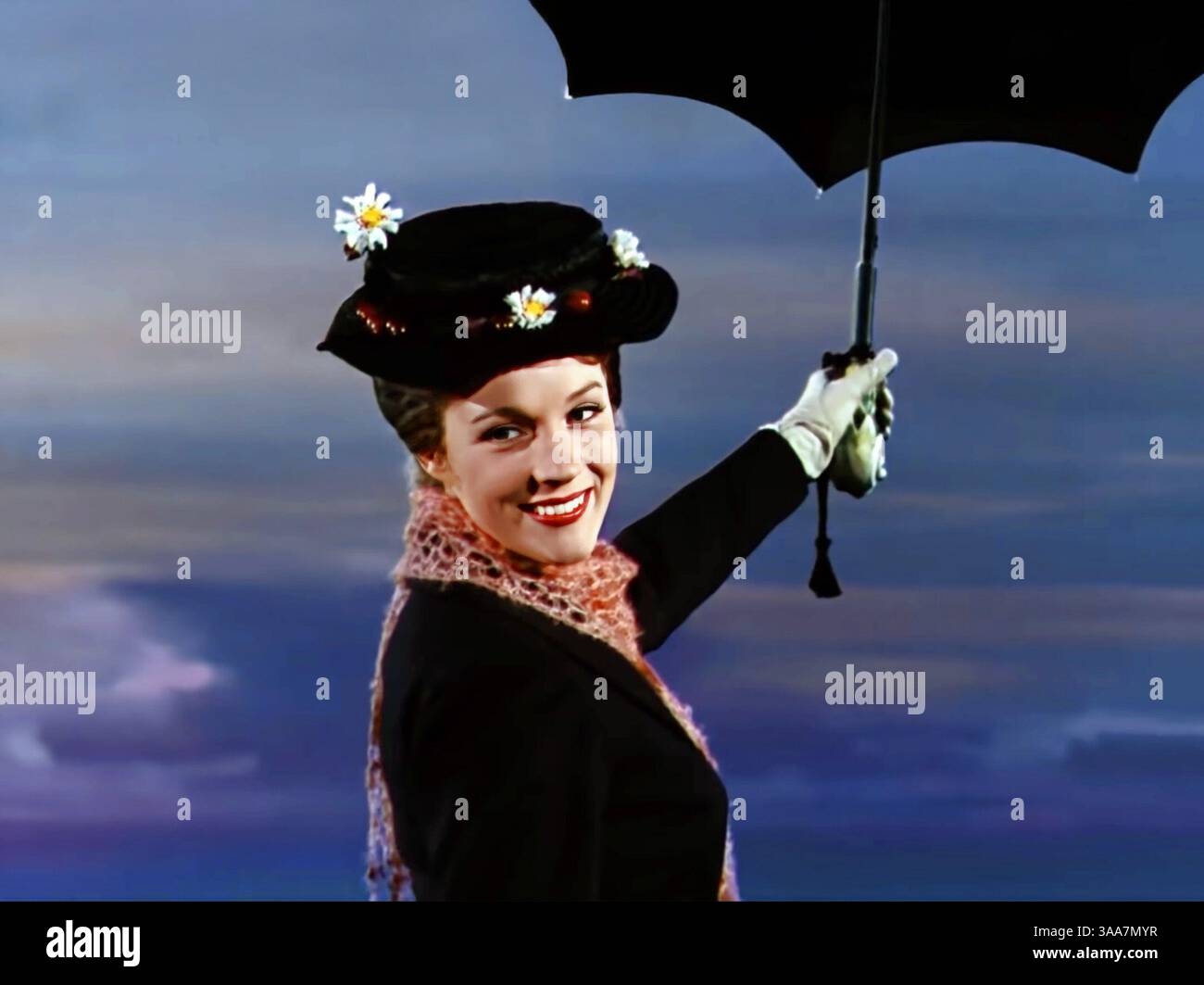Mary Poppins. Julie Andrews interpreta Mary Poppins nel film del 1964. Foto Stock