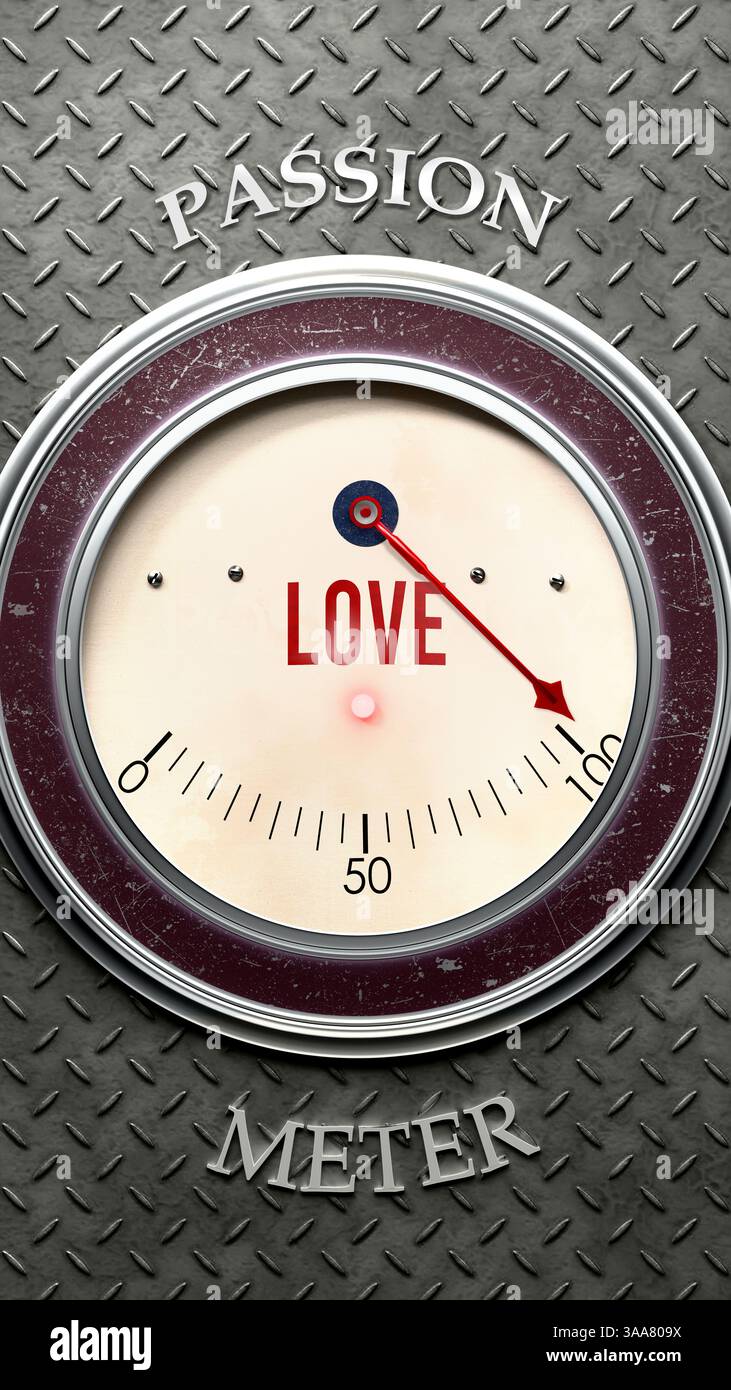 Amore e passione che sta raggiungendo una scala completa, mostrando un altissimo livello di amore Foto Stock