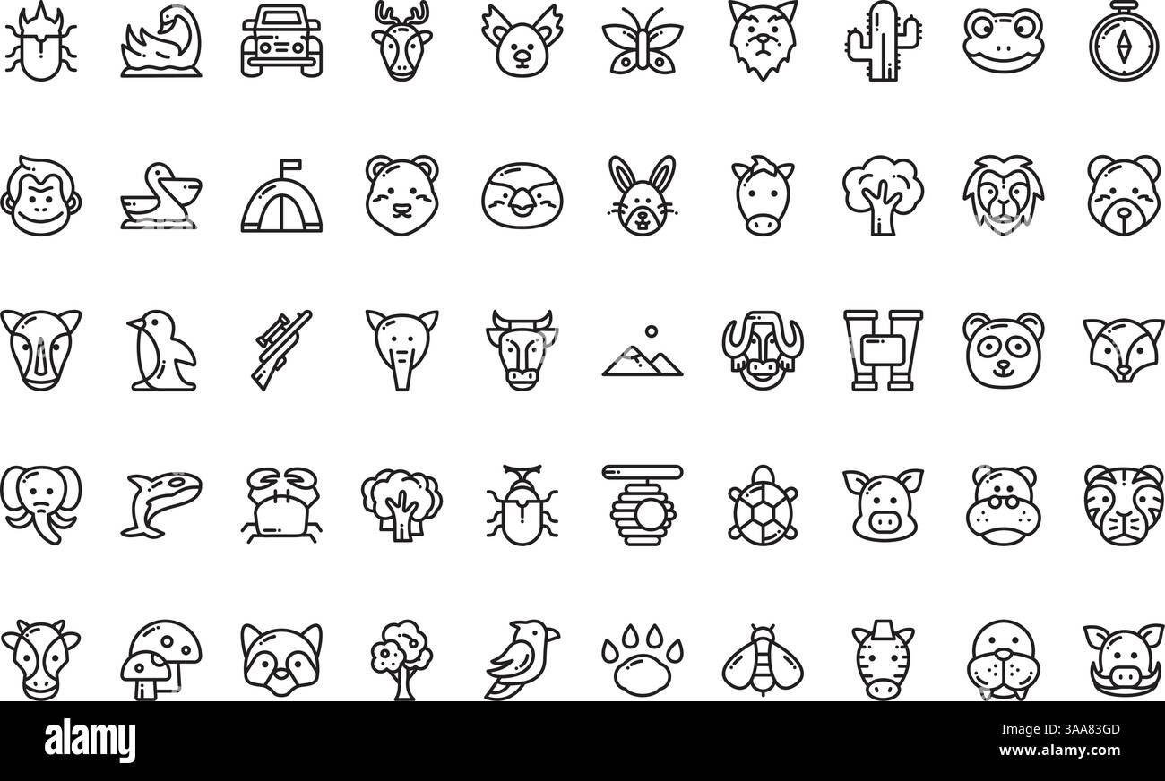 Raccolta di icone vettoriali di alta qualità con traccia modificabile. Ideale per progetti professionali e creativi Illustrazione Vettoriale