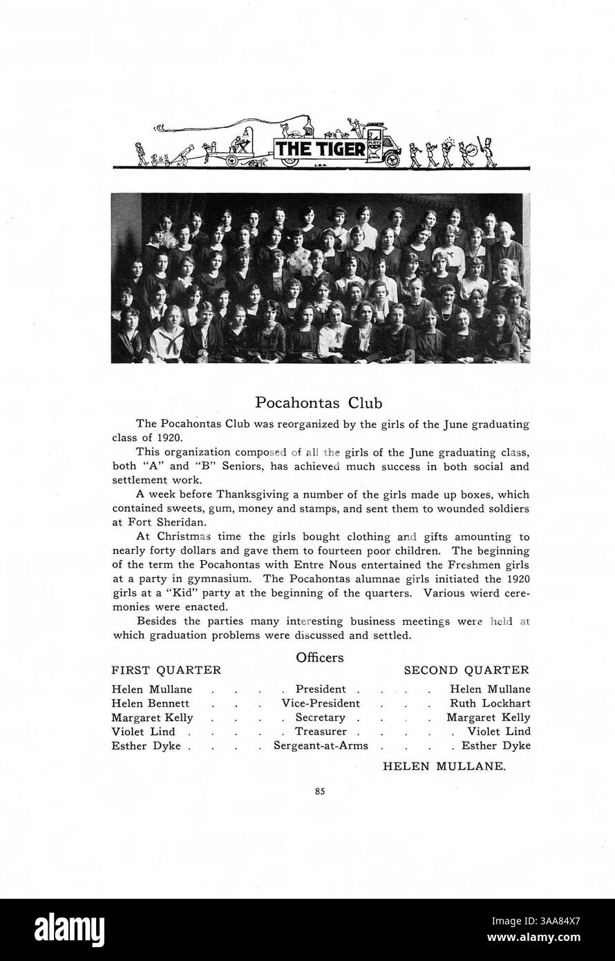 Il South High Yearbook del 1920 documenta la comunità e le attività della scuola, tra cui atletica, club e importanti eventi scolastici. Serve come prezioso record dell'anno scolastico 1919-1920 e riflette l'esperienza afroamericana nell'istruzione in quel periodo. Foto Stock