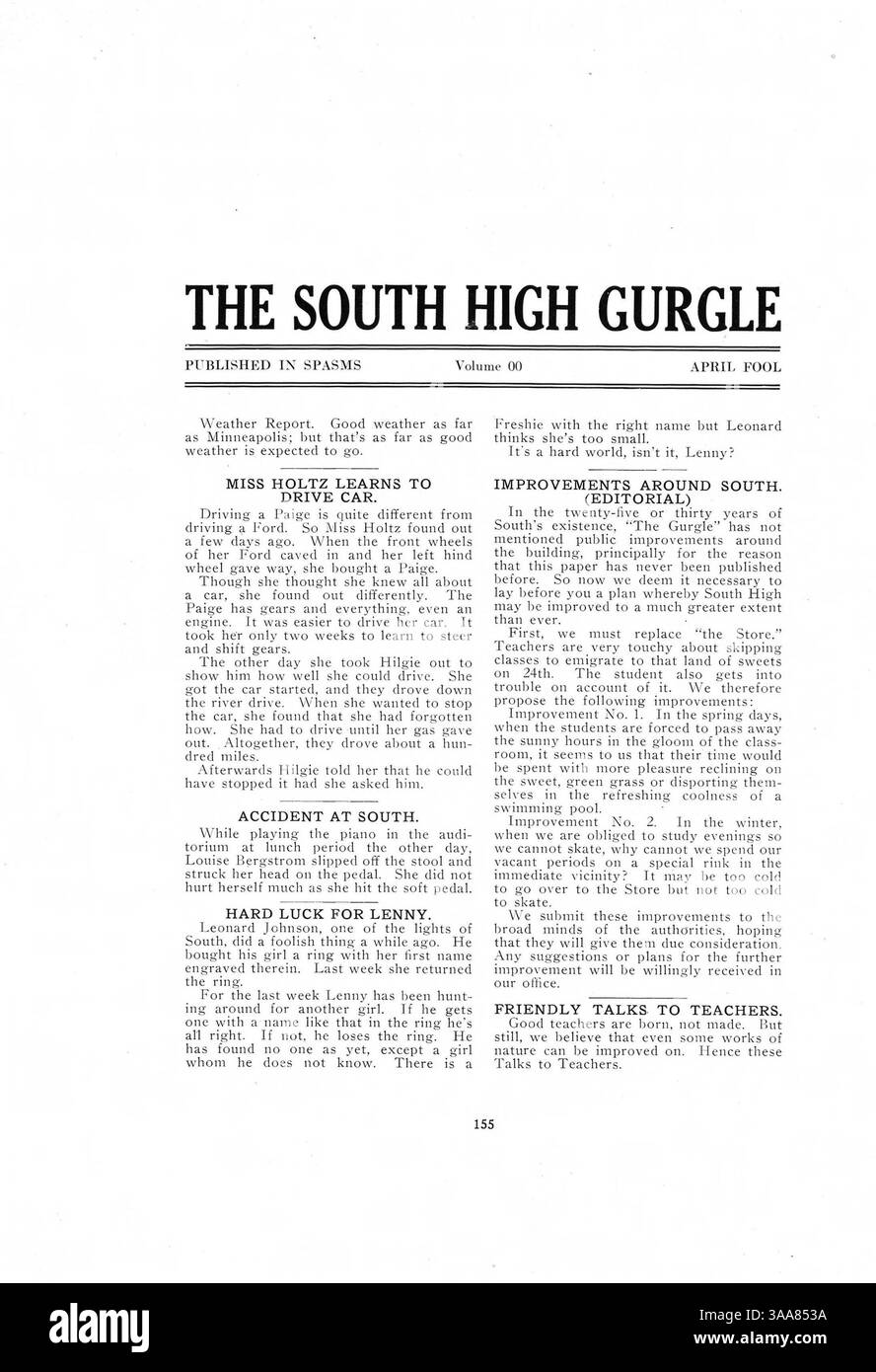 Questo South High Yearbook del 1920 offre una visione completa dell'anno scolastico, concentrandosi sulla vita degli studenti, i ruoli di docenti, le squadre di atletica e la partecipazione attiva degli studenti afroamericani a varie attività scolastiche. Foto Stock
