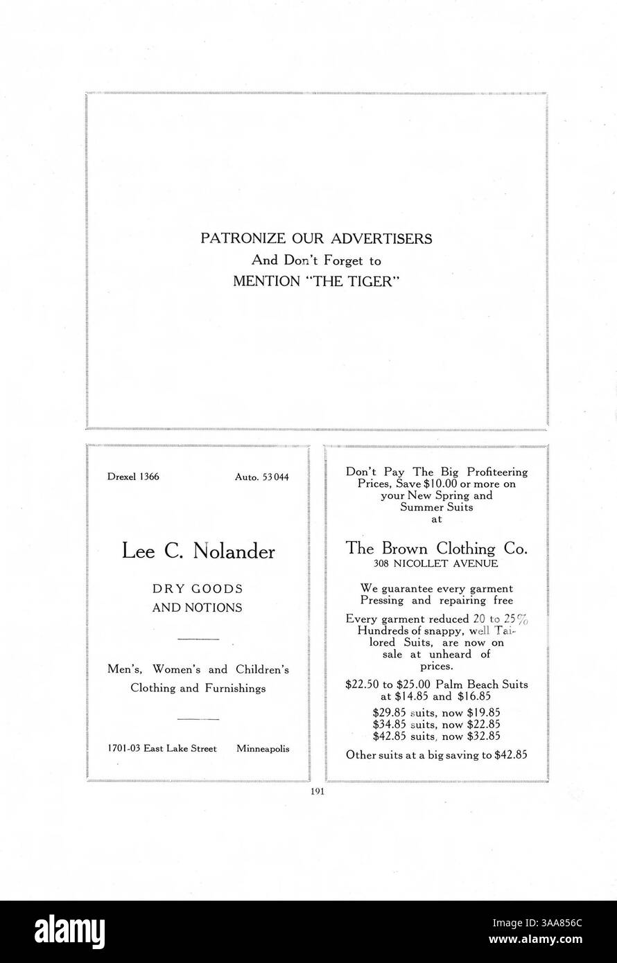 Il South High Yearbook del 1920 presenta la vita studentesca, la facoltà, l'atletica, i club e gli eventi dell'anno scolastico 1919-1920, sottolineando il ruolo degli studenti afroamericani nel plasmare l'ambiente scolastico. Foto Stock
