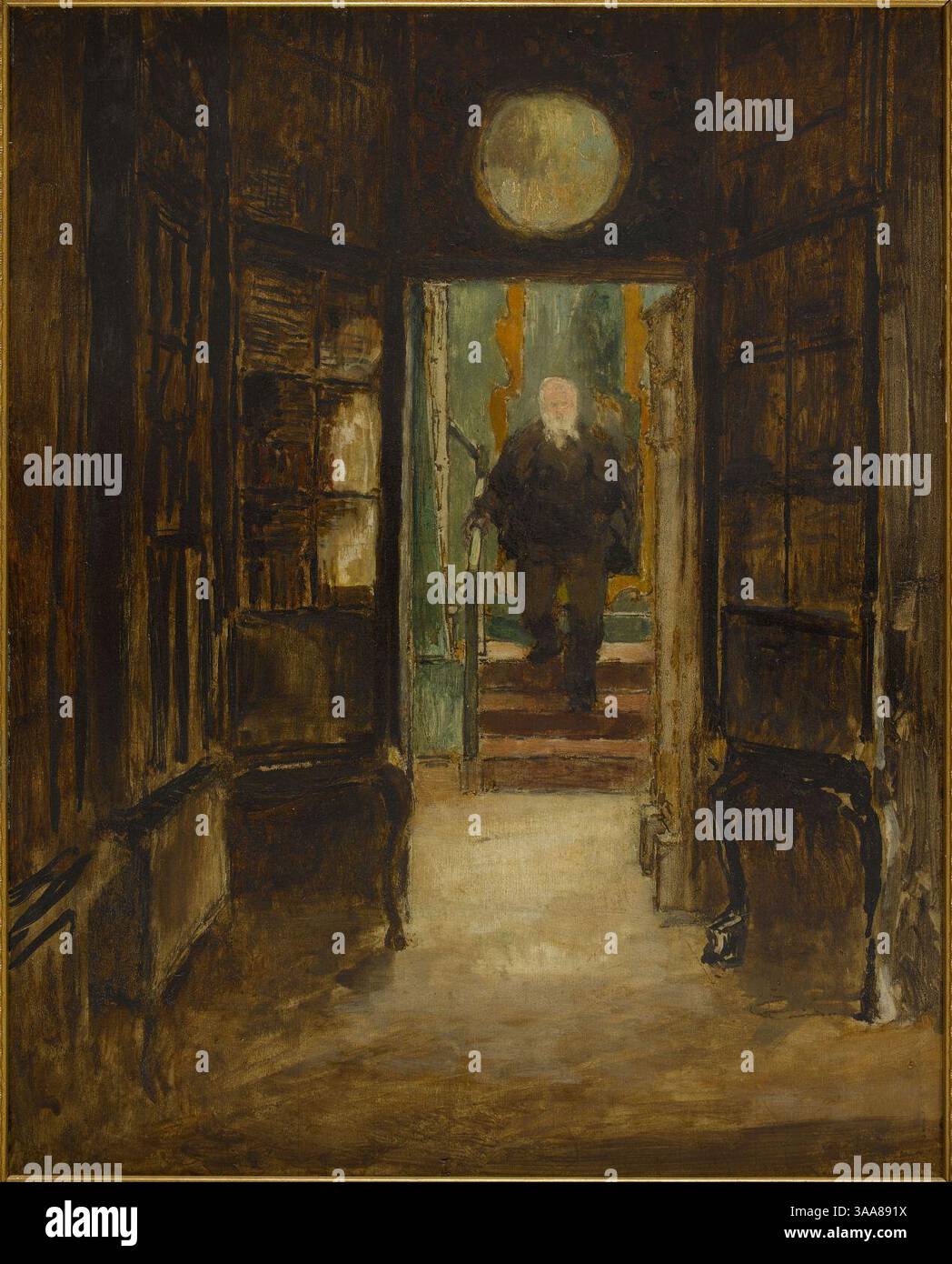 Hugo, Georges - Victor Hugo descendant de son cabinet de travail à Hauteville House - 268 - Maison de Victor Hugo. Foto Stock