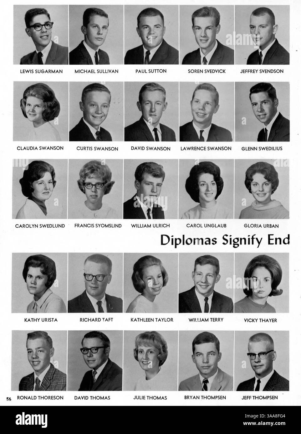 Il Robbinsdale High School Yearbook 1964, "The Robin", mostra le diverse attività e i risultati degli studenti, tra cui competizioni atletiche, premi accademici e club scolastici dell'anno scolastico 1963-1964. Foto Stock