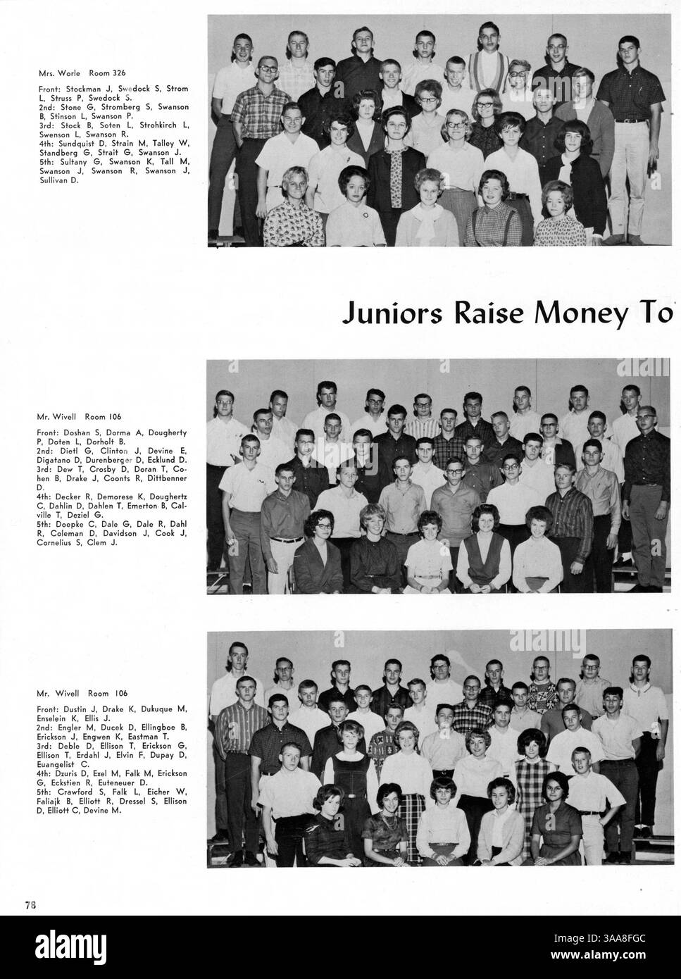 Il Robbinsdale High School Yearbook 1964, "The Robin", documenta i risultati conseguiti da studenti, docenti, atletica leggera e club scolastici durante l'anno scolastico 1963-1964. Foto Stock
