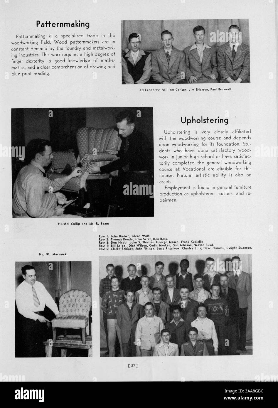 Questo liceo annuale del 1947 mette in evidenza le attività dell'anno scolastico, con studenti, insegnanti, club, atletica leggera, ed eventi, con un'enfasi sui contributi afroamericani all'ambiente scolastico. Foto Stock