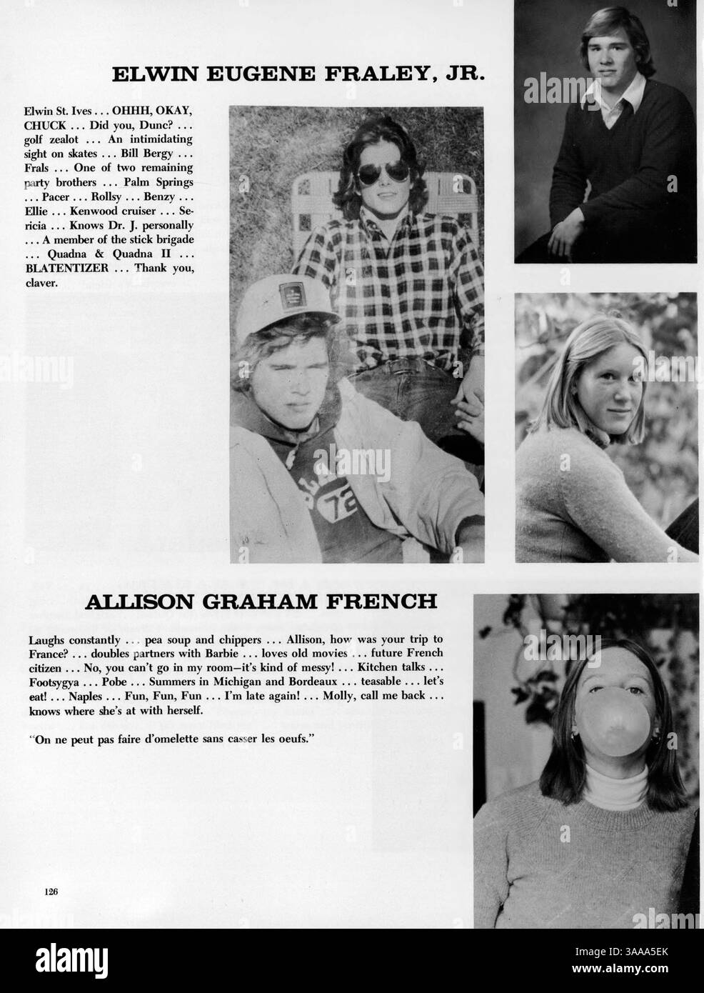 Blake Yearbook 'Reflections '77' cattura i momenti dell'anno scolastico 1976-1977, documentando studenti, insegnanti, club, atletica leggera, e l'influenza della storia afroamericana sull'ambiente scolastico. Foto Stock