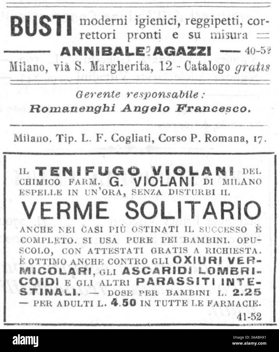 Il buon cuore - anno XI, n. 02 - 13 gennaio 1912 (pag. 8). Foto Stock