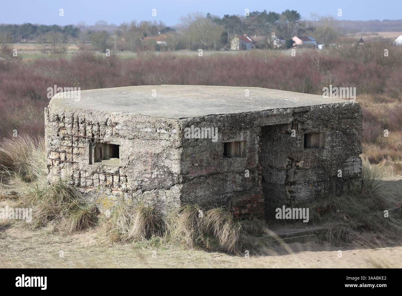 Horsey Gap Beach Pillbox Foto Stock