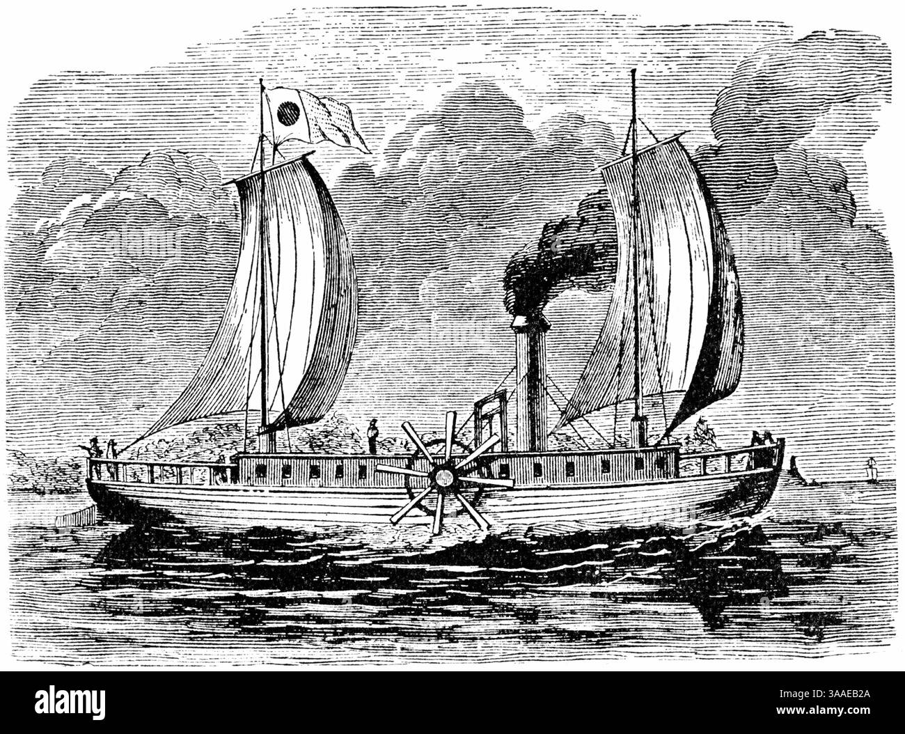 23 luglio 2015 - Steamboat Robert Fultonâ€™S, incisione, 1889 (immagine di credito: © Glasshouse via ZUMA Wire) Foto Stock