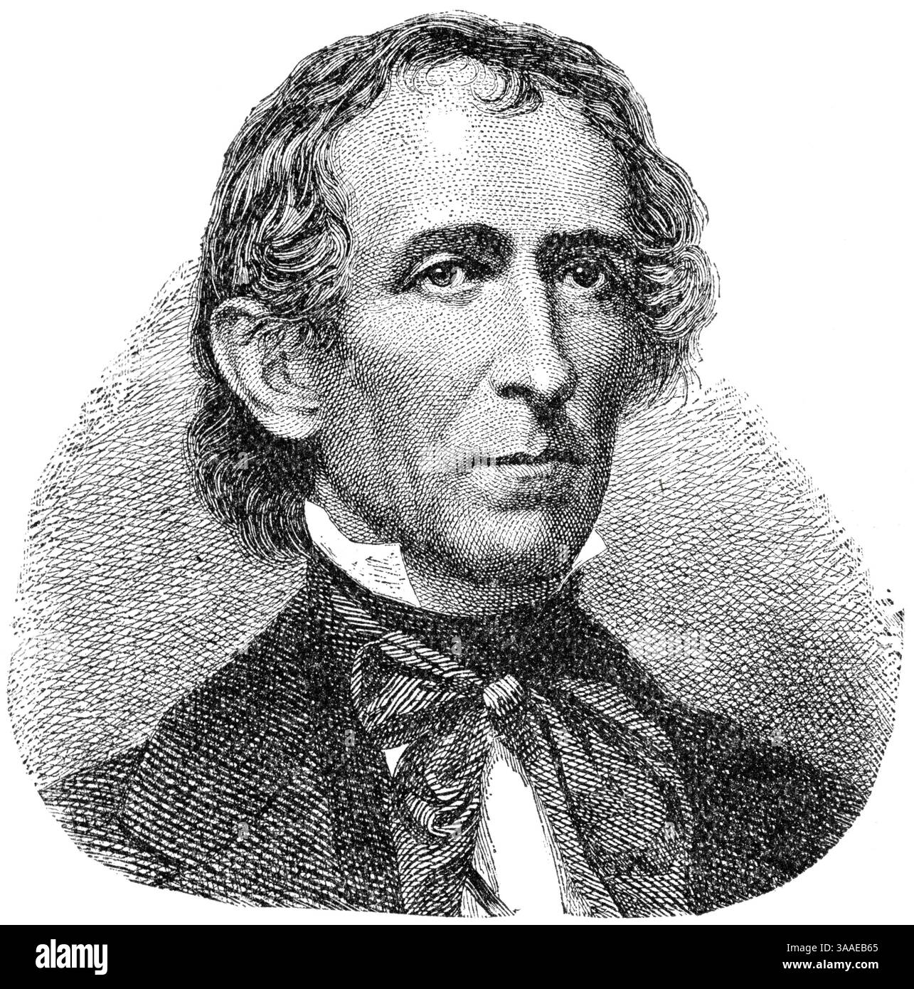 23 luglio 2015 - John Tyler (1790-1862), decimo Presidente degli Stati Uniti, incisione, 1889 (Credit Image: © Glasshouse via ZUMA Wire) Foto Stock