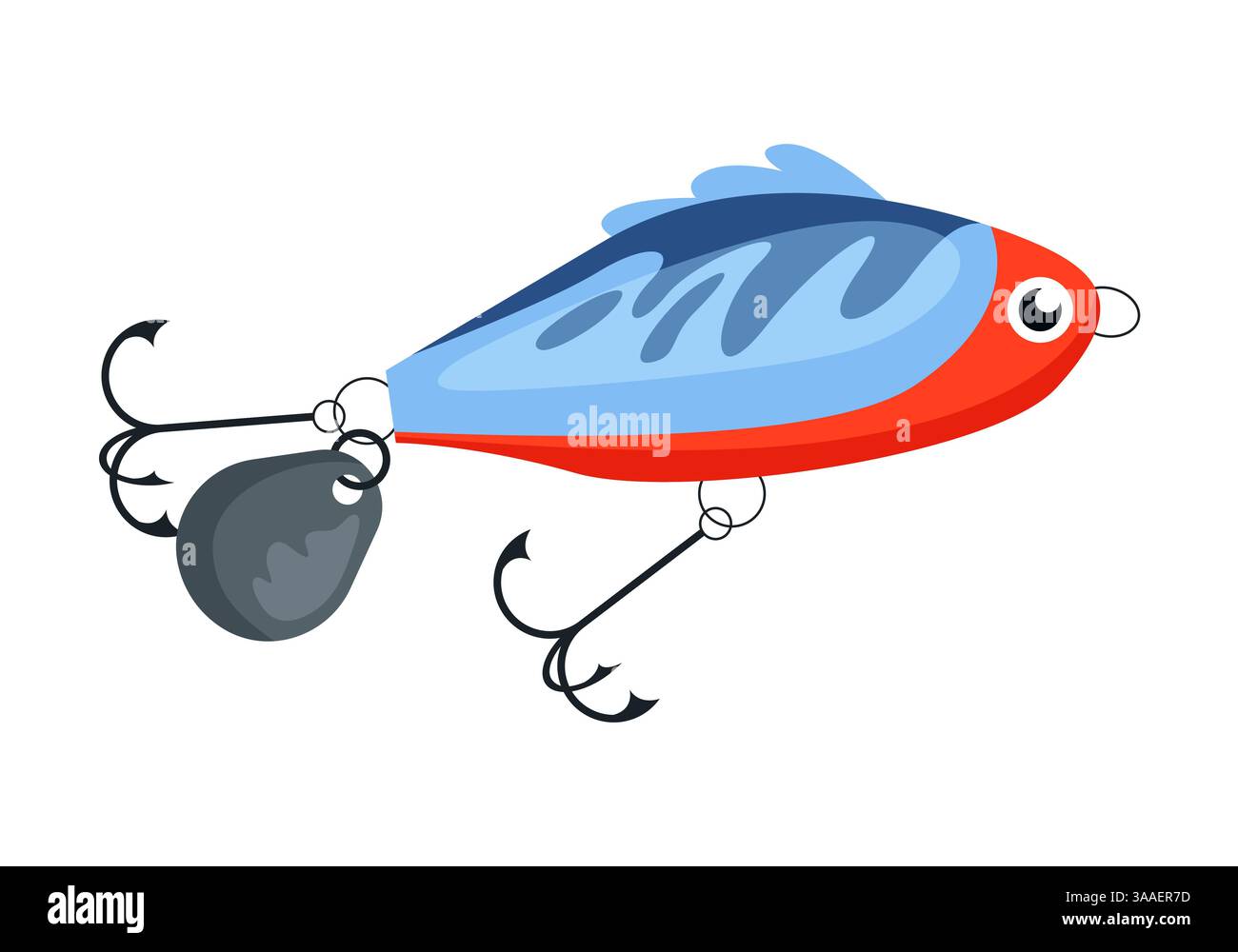 Una vivace illustrazione di un richiamo da pesca, ideale per i pescatori che cercano attrezzature efficaci per migliorare la loro esperienza Illustrazione Vettoriale
