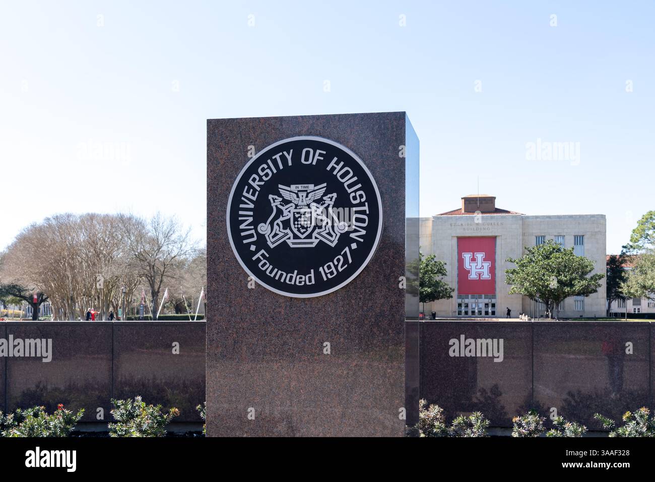 Houston, Texas, USA - 27 febbraio 2022: Sigillo dell'Università di Houston a Houston, Texas, USA. Foto Stock