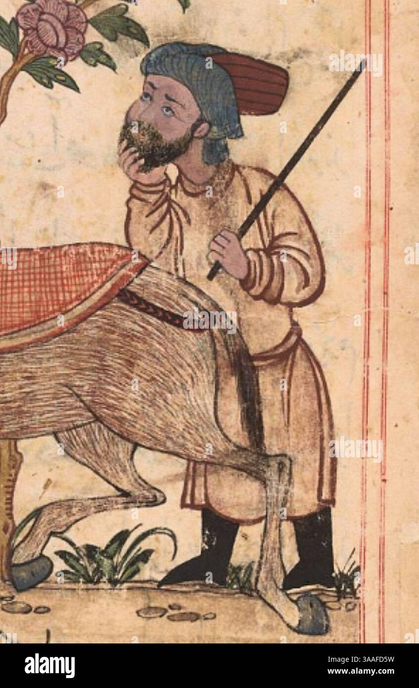 Iran, Maragheh, 1297-1298 o 1299-1300, Sig.ra M.500 folio 31r due assi (dettaglio pastori). Foto Stock