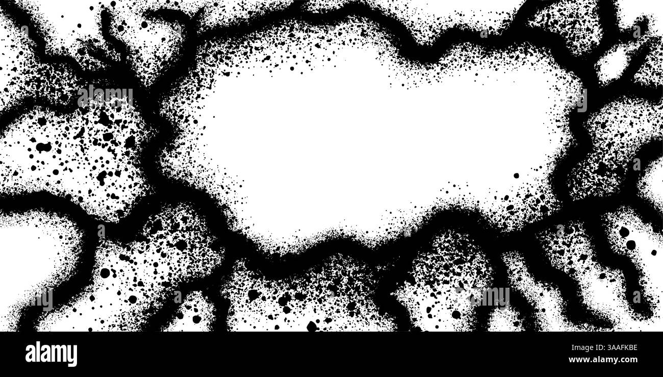 Parete in mattoni di graffiti verniciati a spruzzo spruzzati isolata con sfondo bianco. Illustrazione Vettoriale