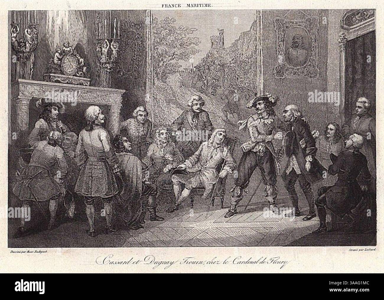 Jacques Cassard René DugayTrouin Cardinale de Fleury Corsaire 1848. Foto Stock