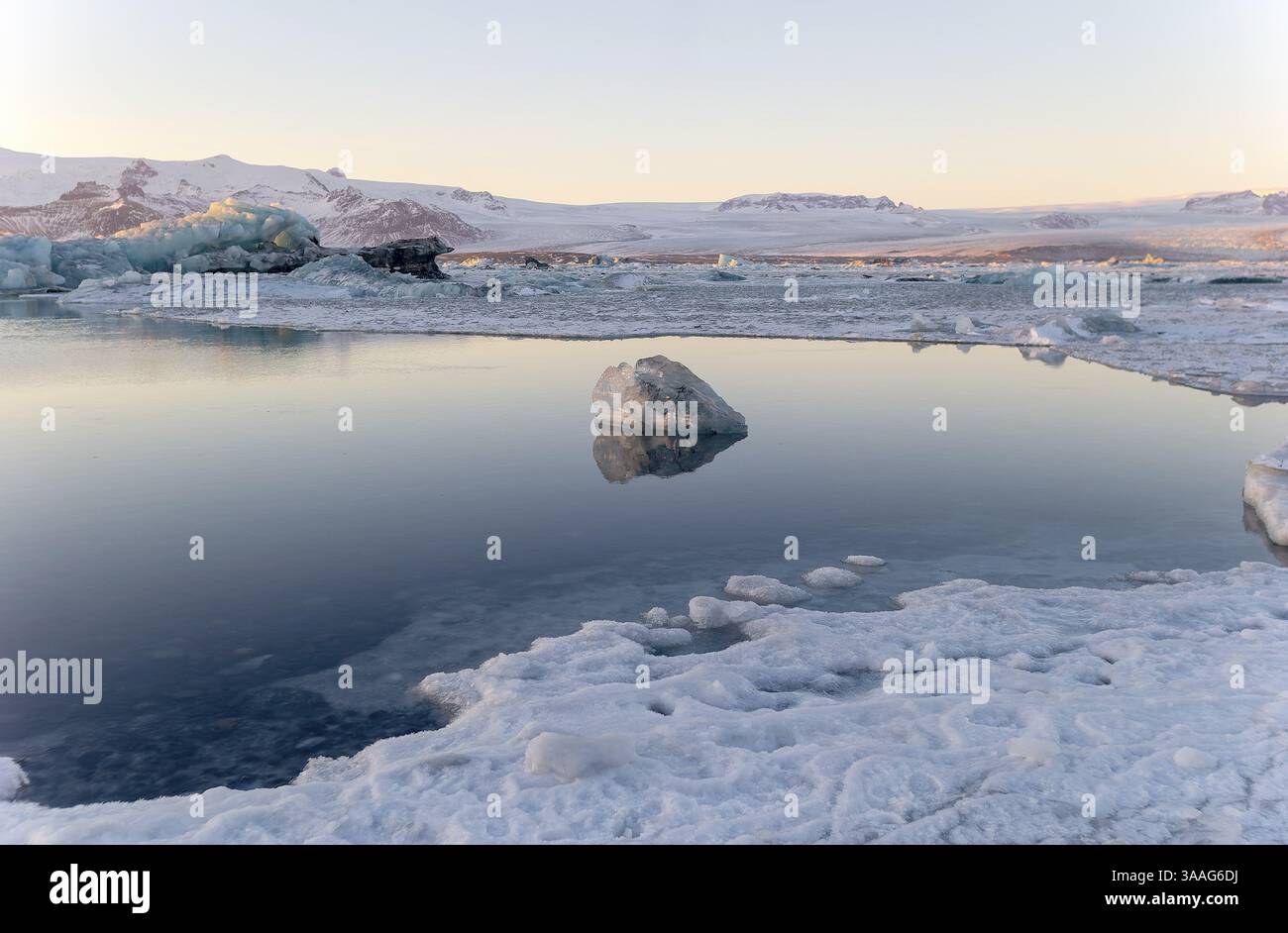 La Laguna glaciale Joekulsarlon in Islanda, Europa, Islanda, Europa Foto Stock