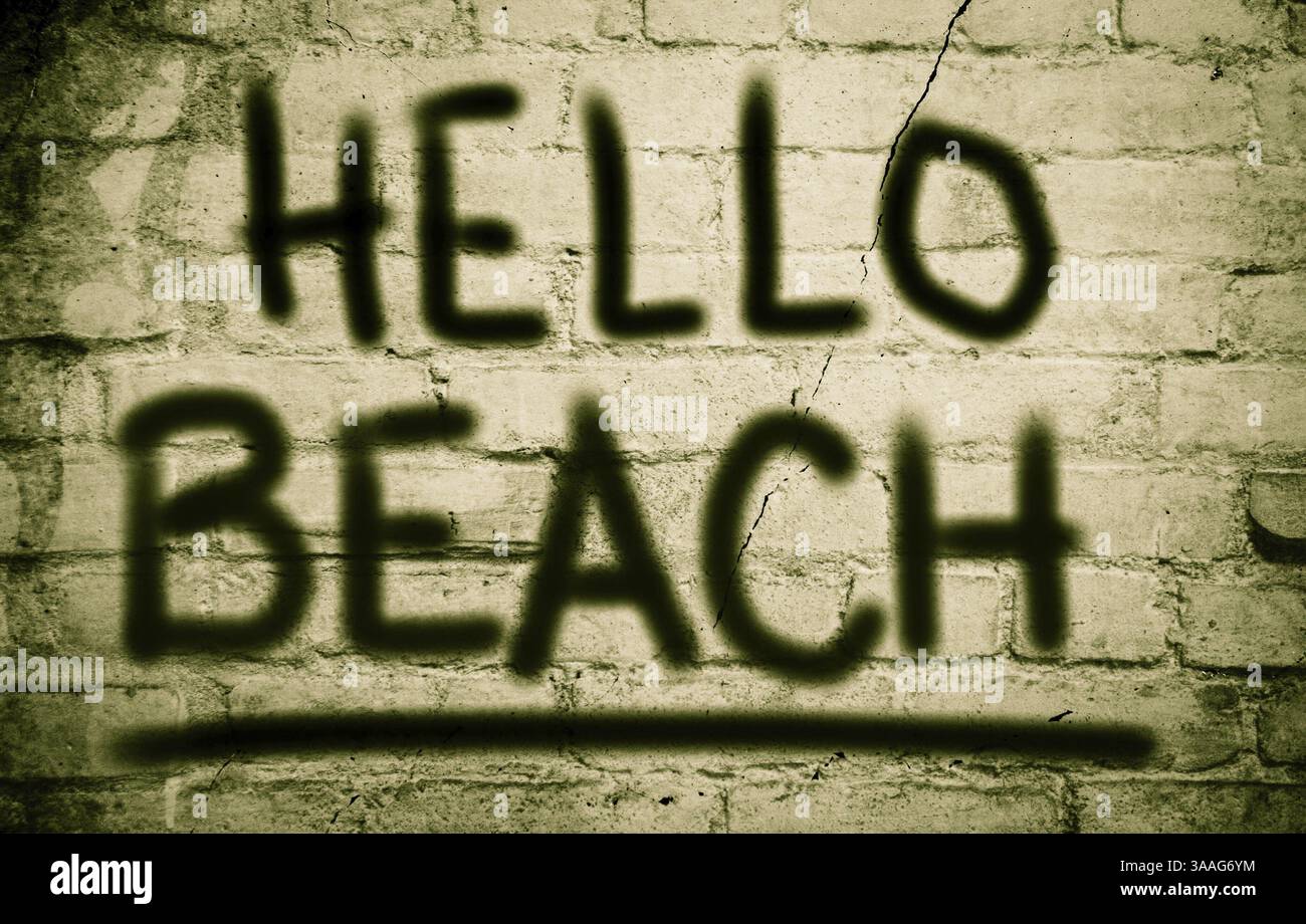 Ciao il concetto di spiaggia Foto Stock