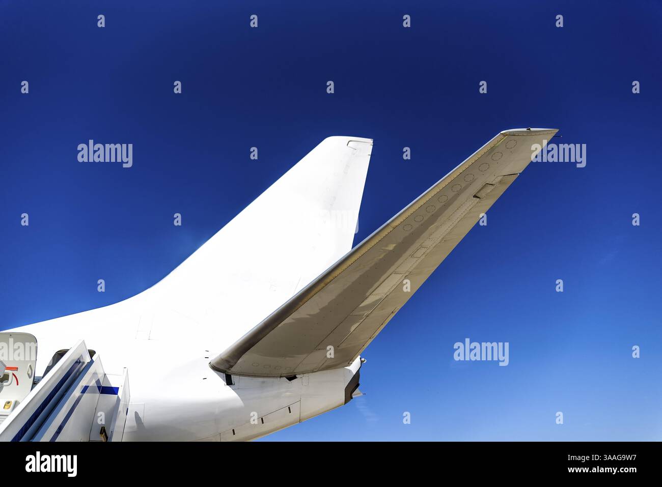 Dettaglio di un jet privato parcheggiato all'aeroporto Foto Stock