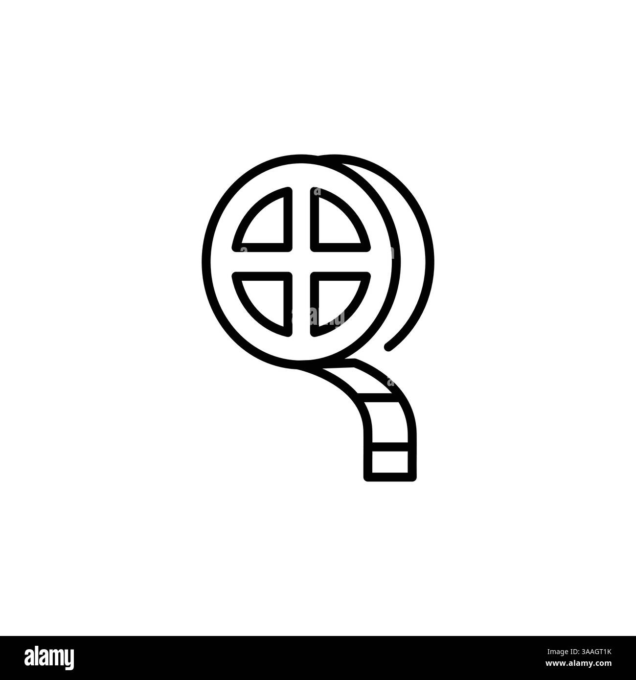 Icona Vintage Film Reel Illustrazione Vettoriale