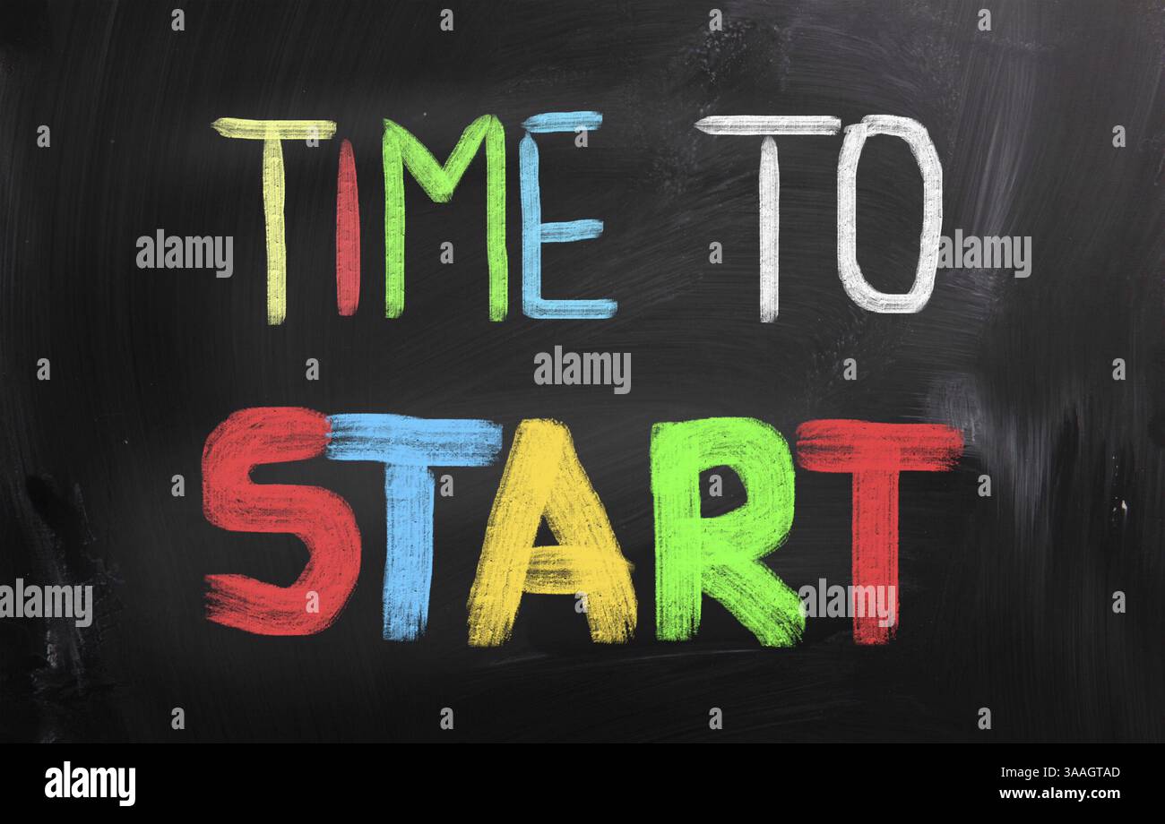 Tempo per iniziare la nozione Foto Stock