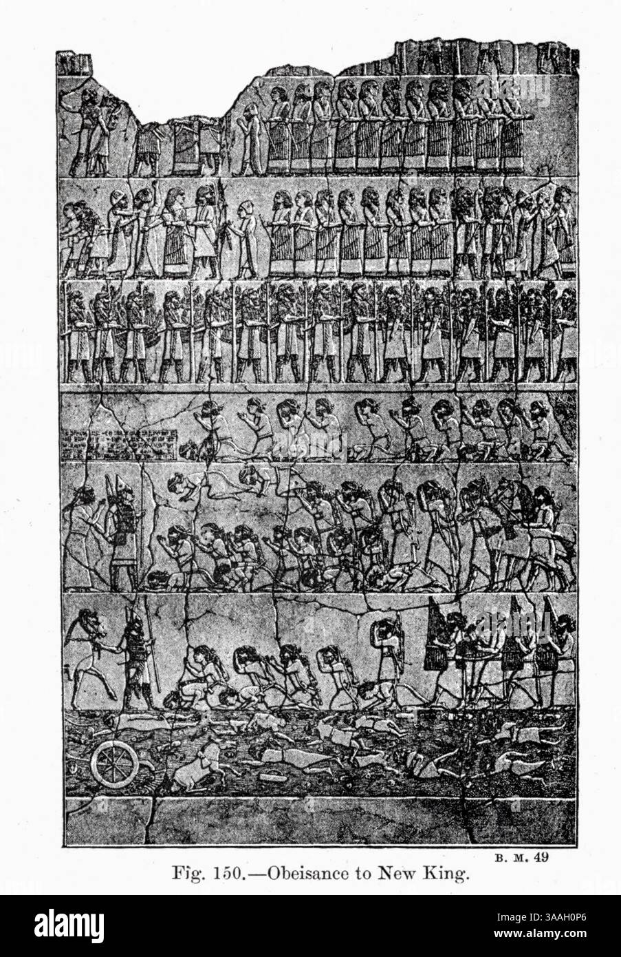 Obbeisance to New King dal libro Graven in the rock : or, the Historical accurate of the Bible confirmed by reference to the Assyrian and Egyptian Monuments in the British Museum and other by Kinns, Samuel, 1826-1903 pubblicazione data 1891 Foto Stock