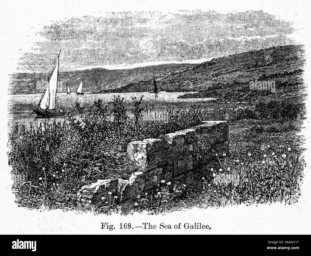 Sea of Galilee dal libro Graven in the rock : or, The Historical accurate of the Bible confirmed by reference to the Assyrian and Egyptian Monuments in the British Museum and other by Kinns, Samuel, 1826-1903 data di pubblicazione 1891 Foto Stock
