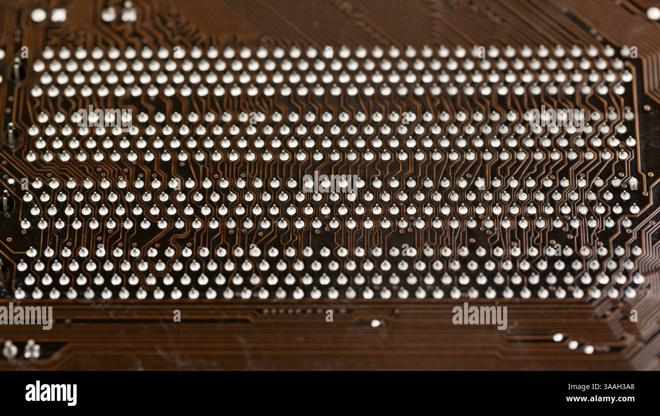 Primo piano della scheda elettronica. Profondità di campo ridotta Foto Stock