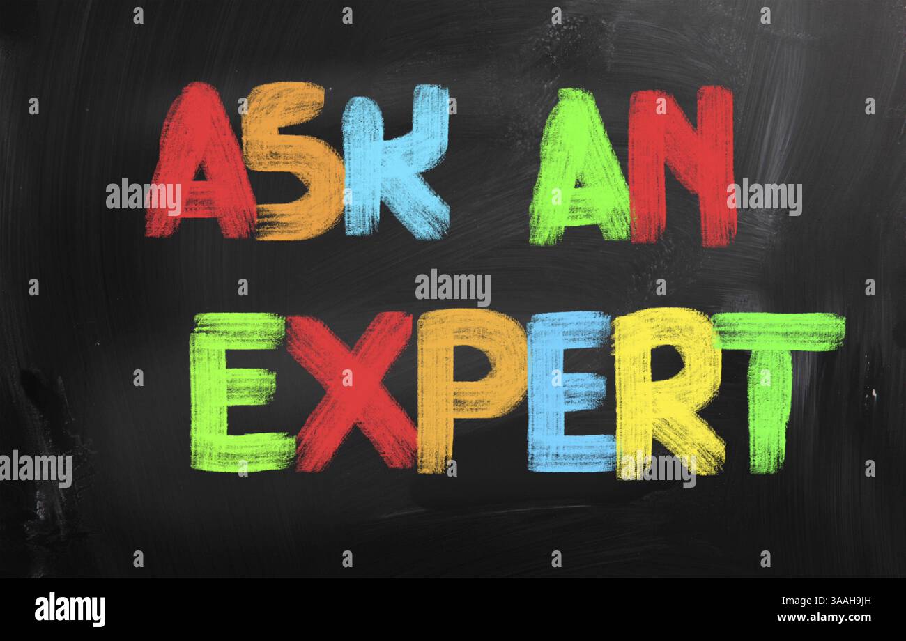 Chiedi a un esperto di concetto Foto Stock