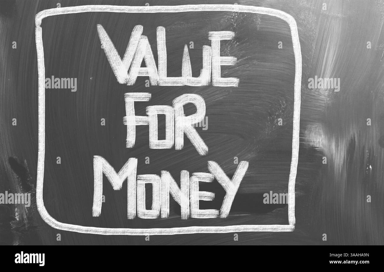 Valore per il concetto di denaro Foto Stock