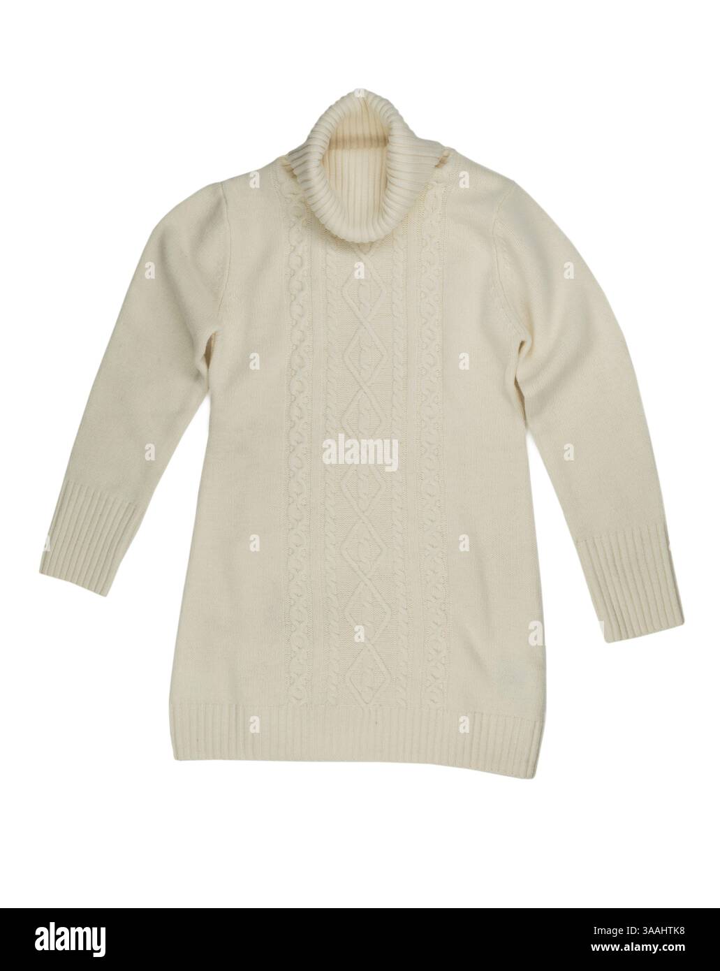 Maglione in maglia leggera. Isolare su bianco Foto Stock