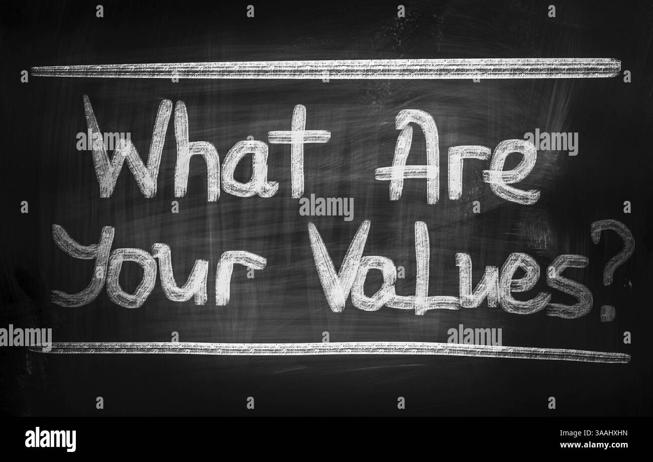 Quali sono i vostri valori Concept Foto Stock