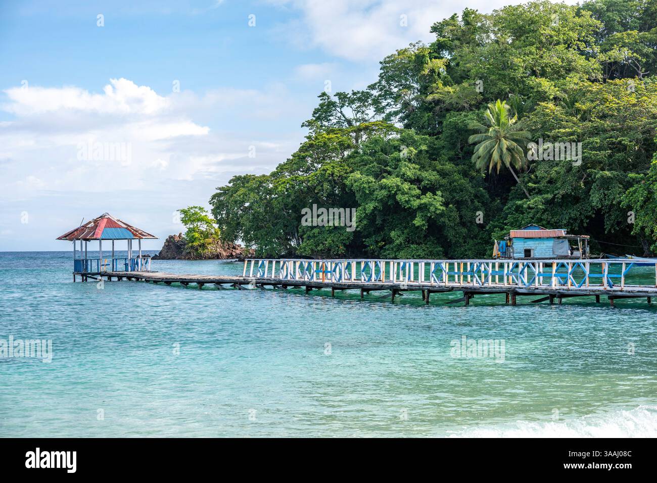 Molo a Pulau Matan, Papua Occidentale, Indonesia Foto Stock