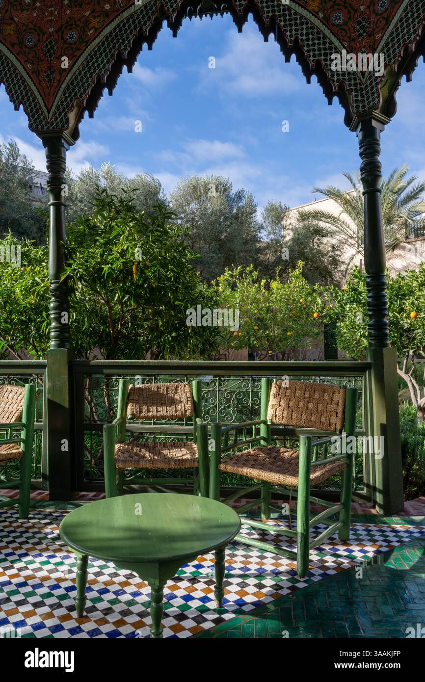 Marrakech, Marocco - 16 febbraio 2025: Dentro le Jardin Secret Foto Stock