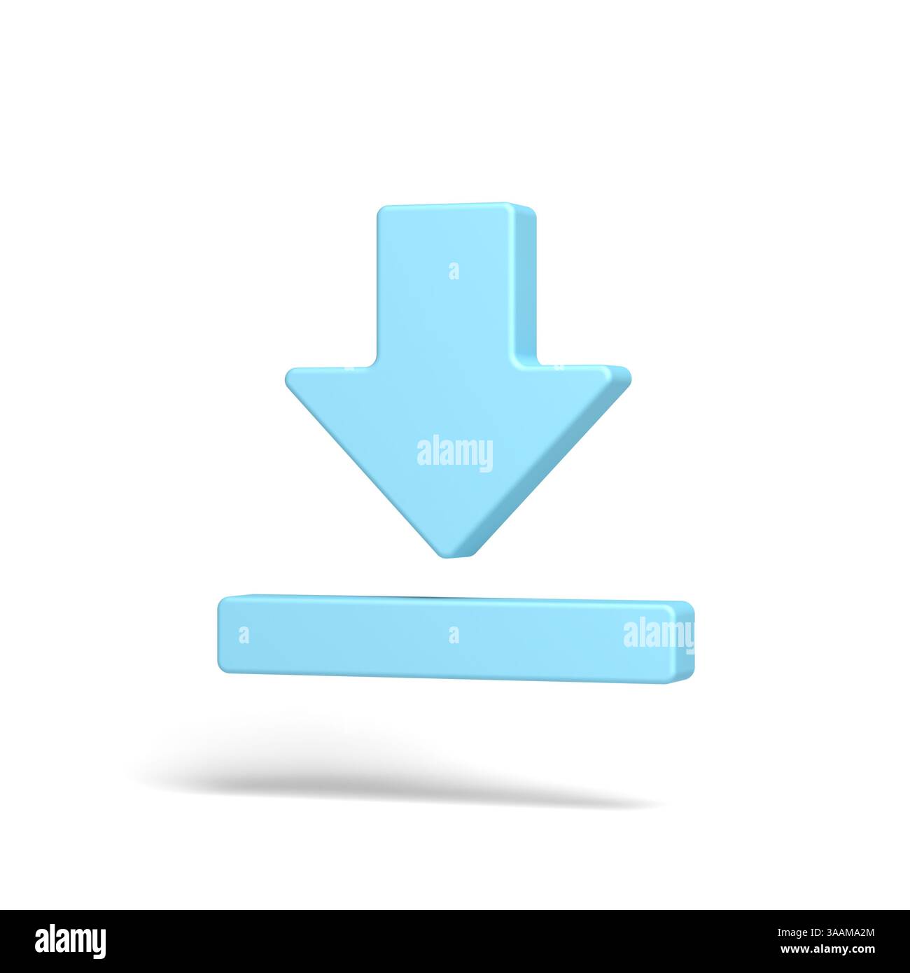 Icona di download. Isolato. illustrazione 3d. Foto Stock