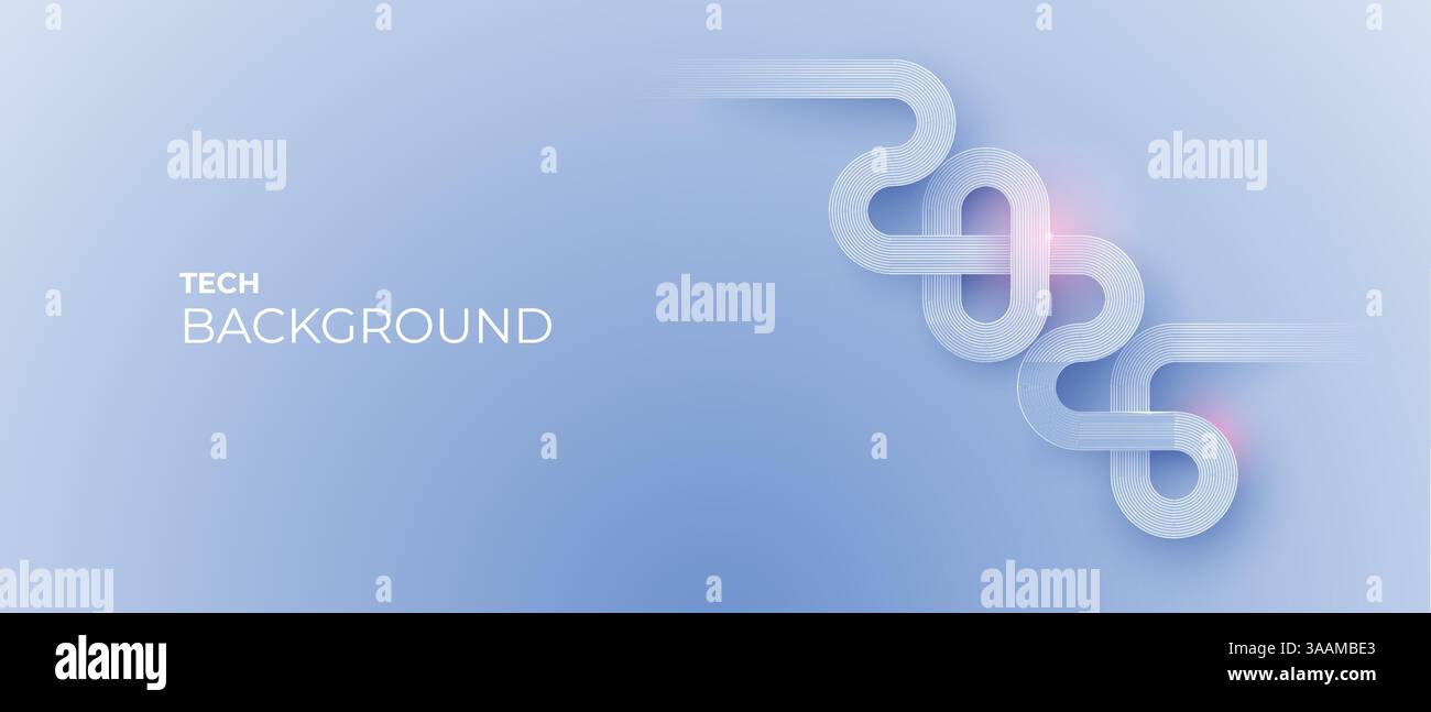 Tecnologia sfondo blu chiaro a linee sottili in elegante stile cielo. Illustrazione Vettoriale