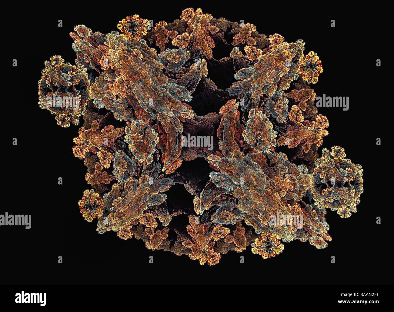 Fiori e foglie frattali Foto Stock