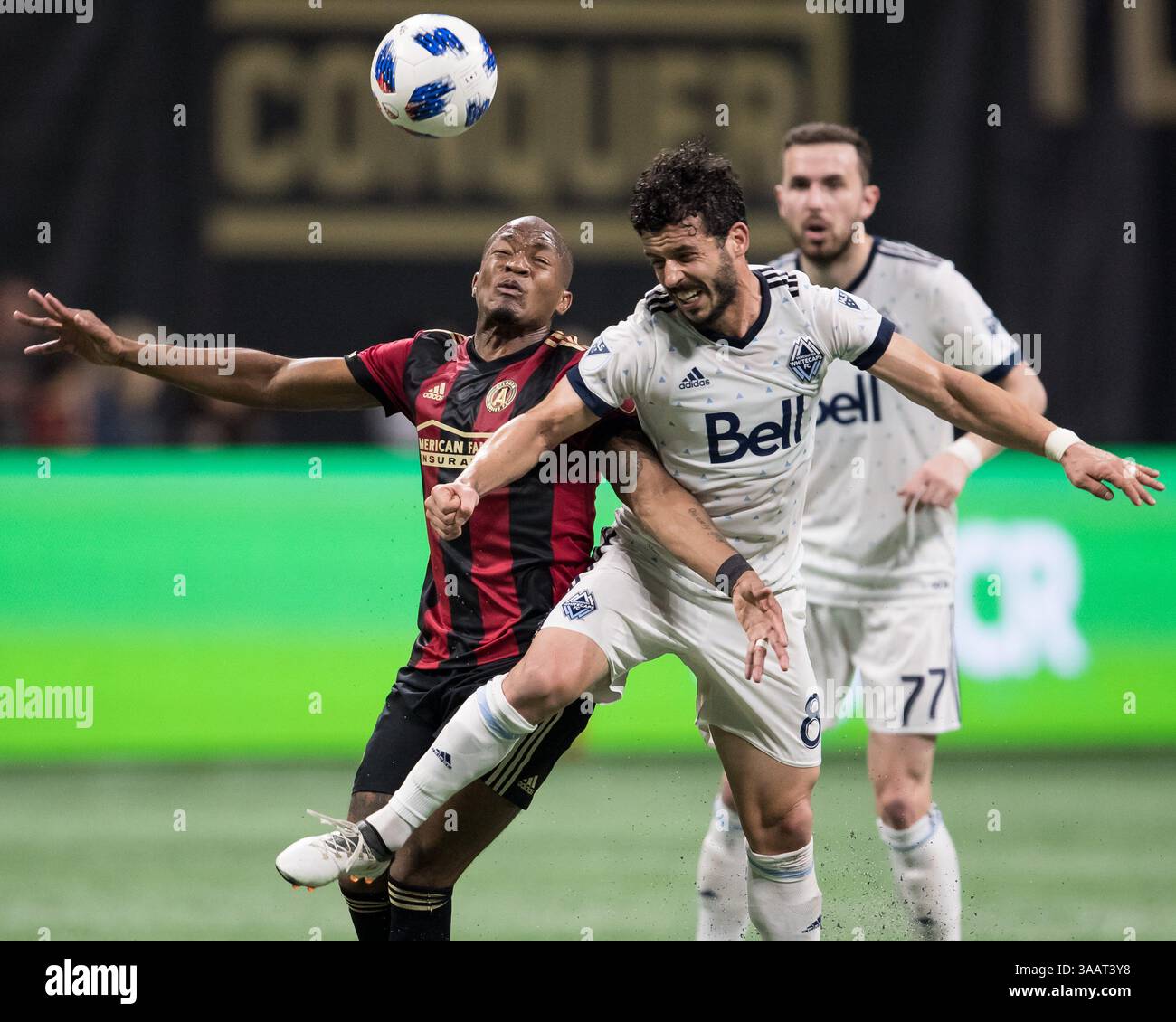 17 marzo 2018 - Atlanta, GA, Stati Uniti - Atlanta, GA - 17 marzo 2018: Atlanta United FC vs Vancouver Whitecaps FC al Mercedes-Benz Stadium. (Immagine di credito: © Steven Limentani/ISIPhotos via ZUMA Wire) Foto Stock