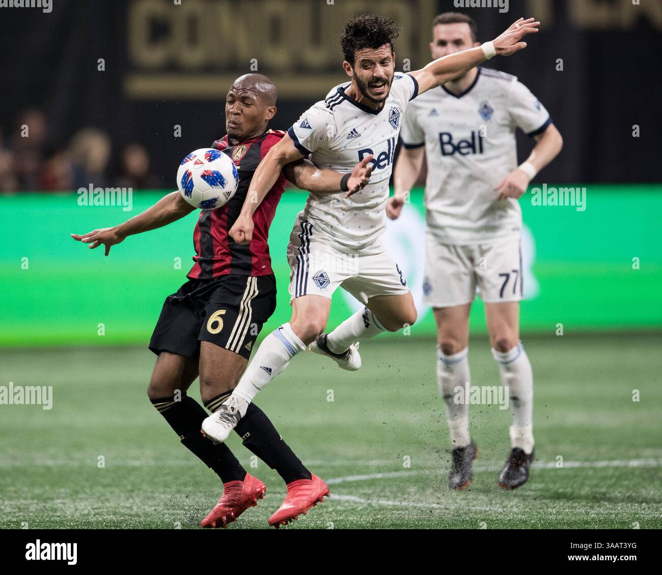 17 marzo 2018 - Atlanta, GA, Stati Uniti - Atlanta, GA - 17 marzo 2018: Atlanta United FC vs Vancouver Whitecaps FC al Mercedes-Benz Stadium. (Immagine di credito: © Steven Limentani/ISIPhotos via ZUMA Wire) Foto Stock