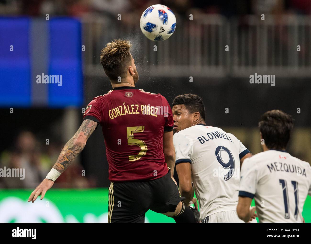 17 marzo 2018 - Atlanta, GA, Stati Uniti - Atlanta, GA - 17 marzo 2018: Atlanta United FC vs Vancouver Whitecaps FC al Mercedes-Benz Stadium. (Immagine di credito: © Steven Limentani/ISIPhotos via ZUMA Wire) Foto Stock