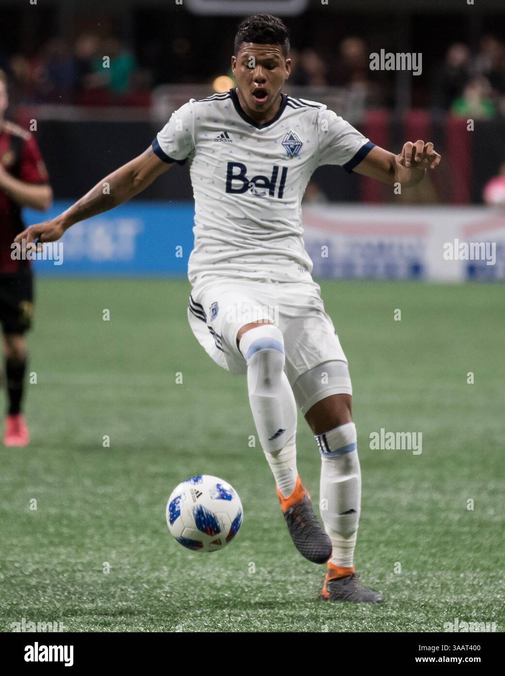 17 marzo 2018 - Atlanta, GA, Stati Uniti - Atlanta, GA - 17 marzo 2018: Atlanta United FC vs Vancouver Whitecaps FC al Mercedes-Benz Stadium. Punteggio finale Atlanta United 4, Vancouver Whitecaps 1. (Immagine di credito: © Steven Limentani/ISIPhotos via ZUMA Wire) Foto Stock