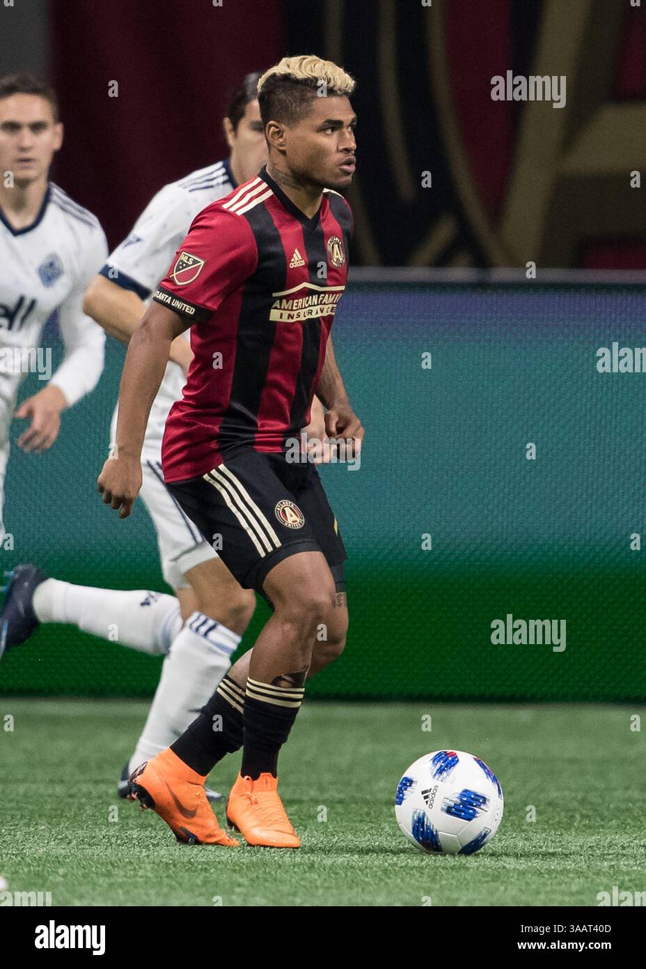 17 marzo 2018 - Atlanta, GA, Stati Uniti - Atlanta, GA - 17 marzo 2018: Atlanta United FC vs Vancouver Whitecaps FC al Mercedes-Benz Stadium. (Immagine di credito: © Steven Limentani/ISIPhotos via ZUMA Wire) Foto Stock
