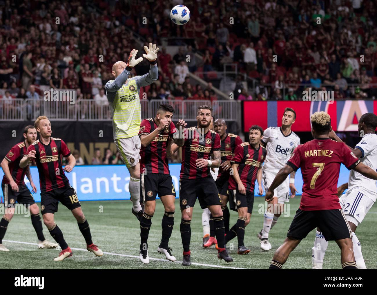 17 marzo 2018 - Atlanta, GA, Stati Uniti - Atlanta, GA - 17 marzo 2018: Atlanta United FC vs Vancouver Whitecaps FC al Mercedes-Benz Stadium. (Immagine di credito: © Steven Limentani/ISIPhotos via ZUMA Wire) Foto Stock