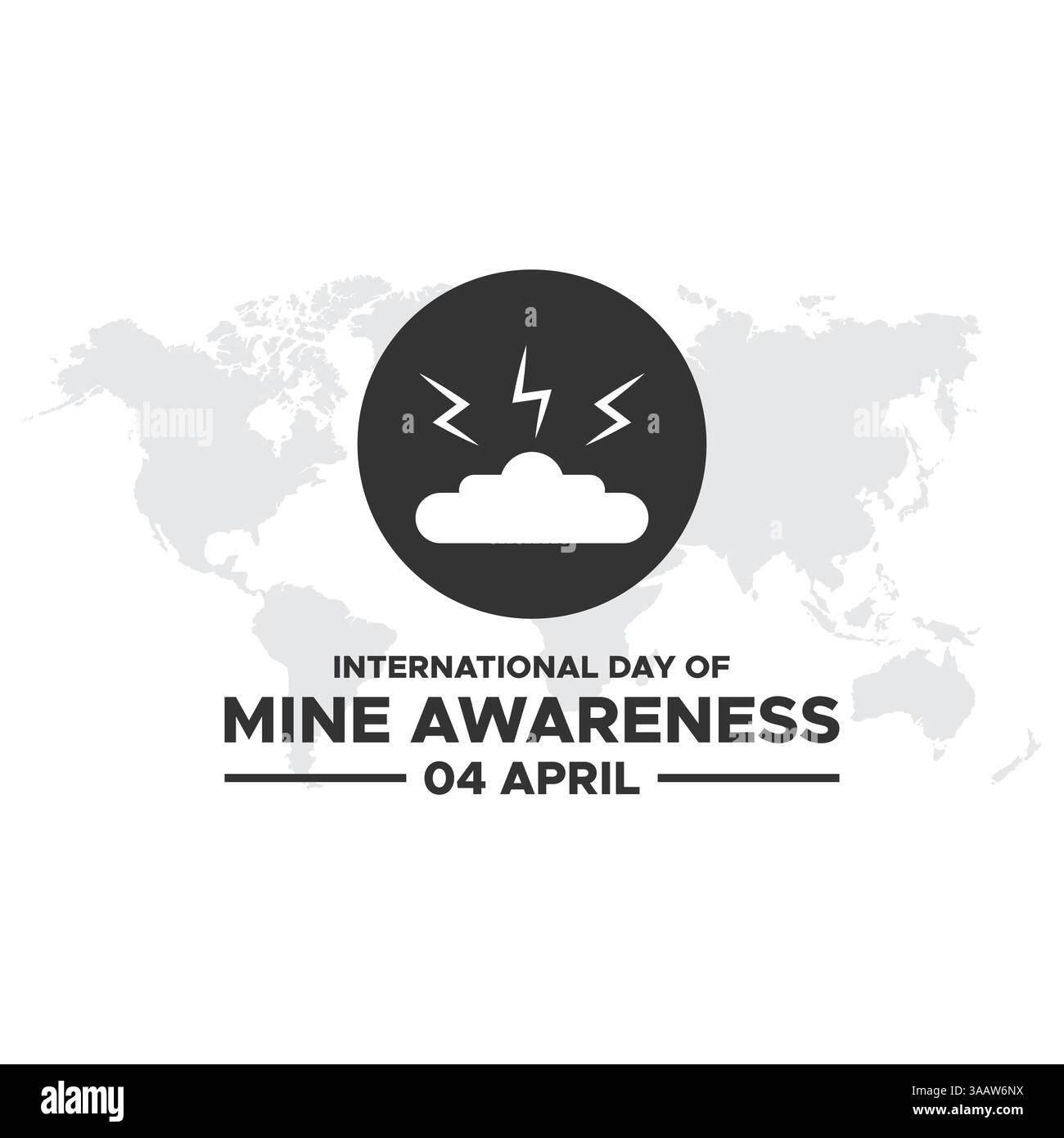 Giornata internazionale per il tema della consapevolezza delle mine. Giornata internazionale per il concetto di consapevolezza delle mine. 4 aprile. Illustrazione vettoriale. Illustrazione Vettoriale