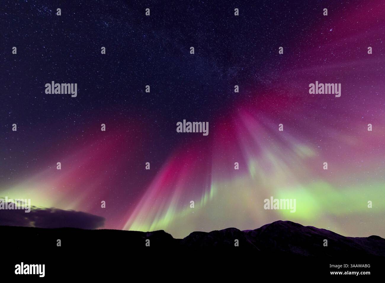 Aurora Borealis, lago Kluane, Yukon, Canada. Foto Stock