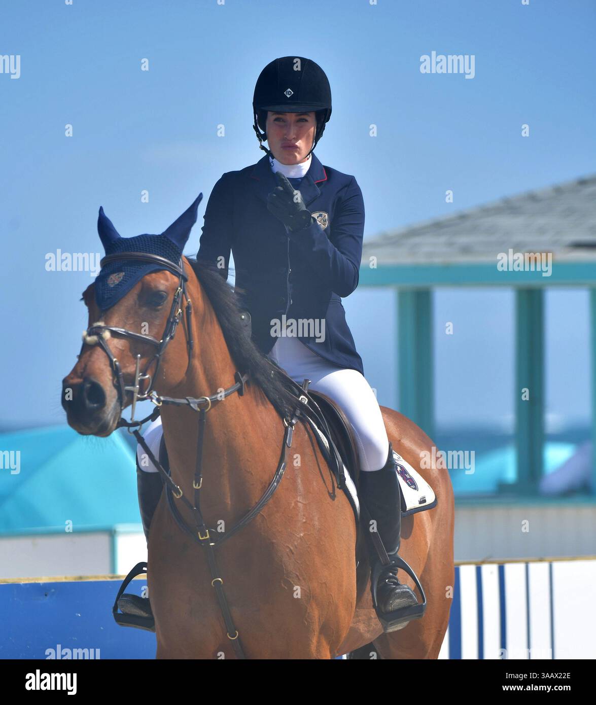 5 aprile 2018 - Miami Beach, Florida, Stati Uniti d'America - MIAMI BEACH, Florida - 05 APRILE: Jessica Rae Springsteen, figlia di Bruce Springsteen, partecipa al Longines Global Champions Tour, tappa a Miami Beach il 5 aprile 2018 a Miami Beach, Florida... persone: Jessica Rae Springsteen. (Immagine di credito: © Storms Media Group/SMG tramite filo ZUMA) Foto Stock