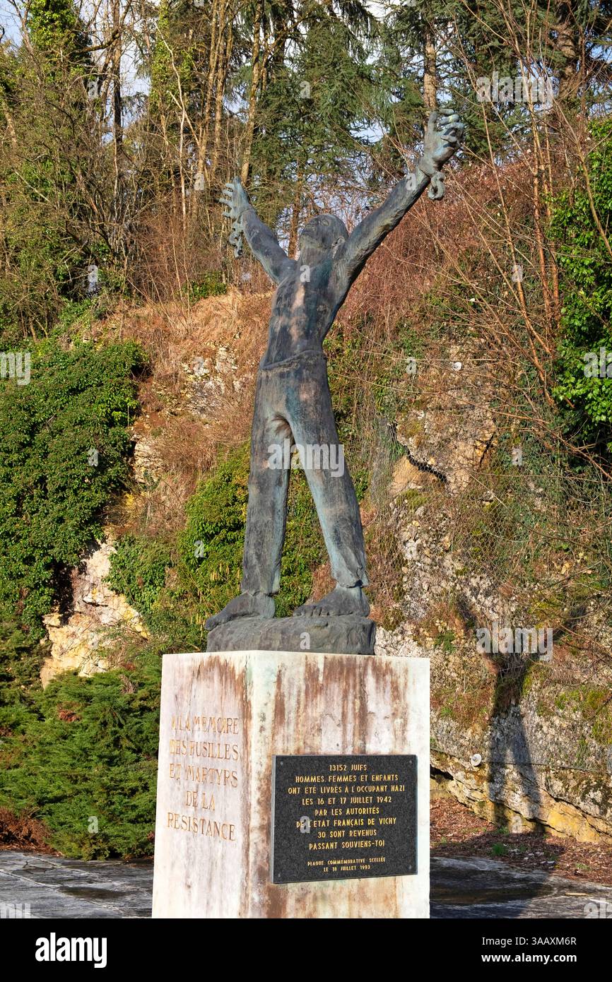 Francia, Territoire de Belfort, Belfort, Place Anne Frank, Monumento al colpo e Martiri della resistenza Foto Stock