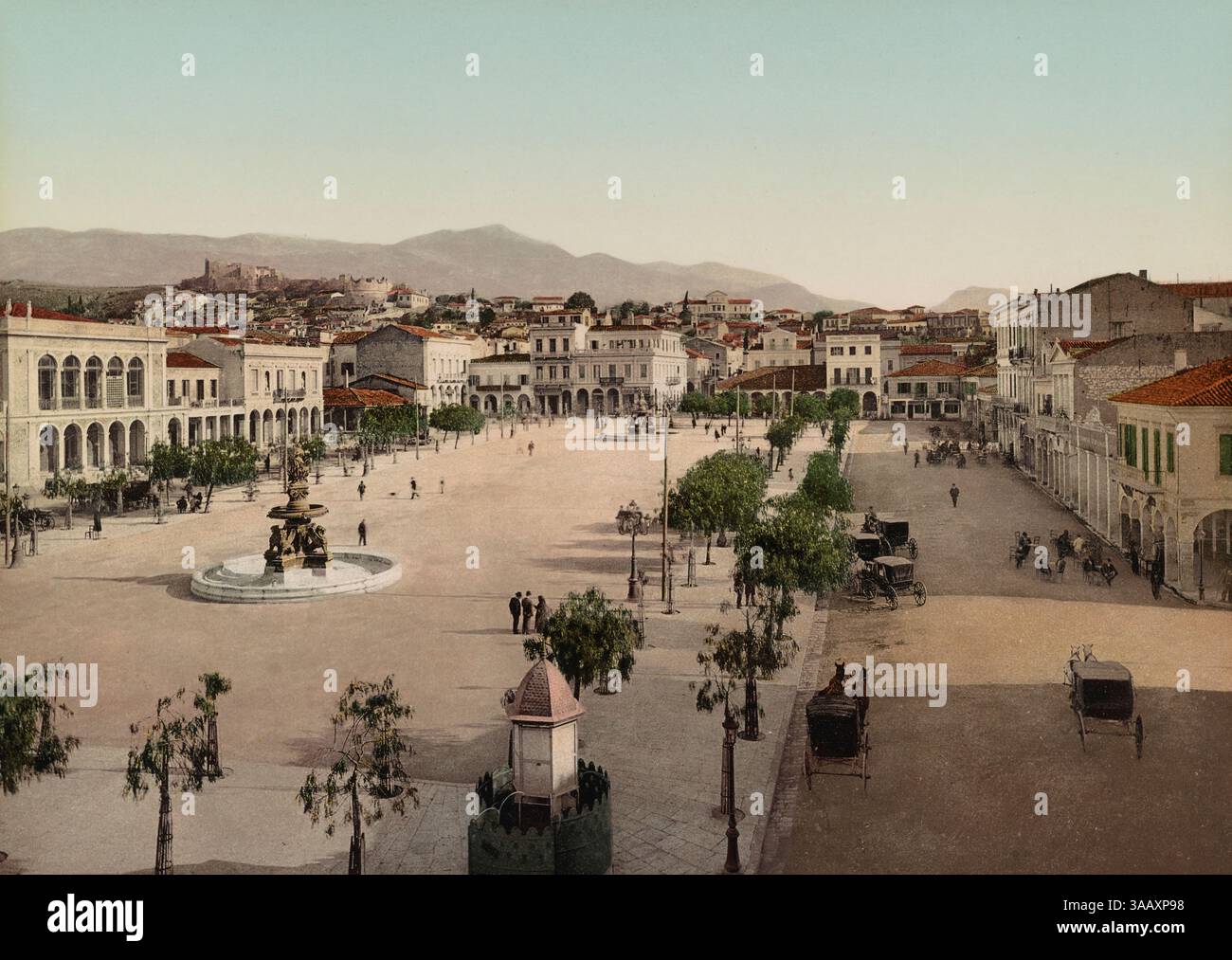 Stampa fotocromatica della città di Patrasso, Grecia. Foto Stock