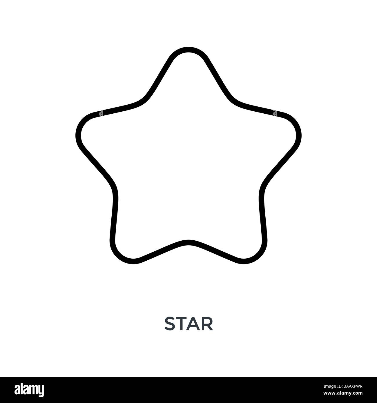 Stile contorno icona stella. Illustrazione vettoriale per la progettazione grafica Illustrazione Vettoriale