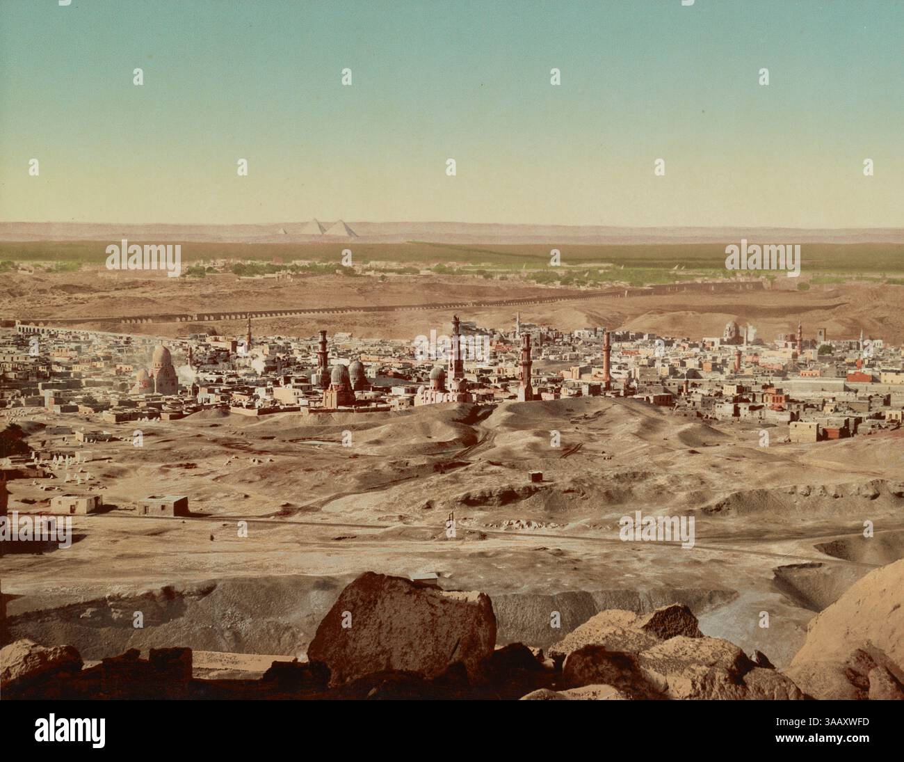 Stampa fotocromatica della città vecchia del Cairo, Egitto. Foto Stock